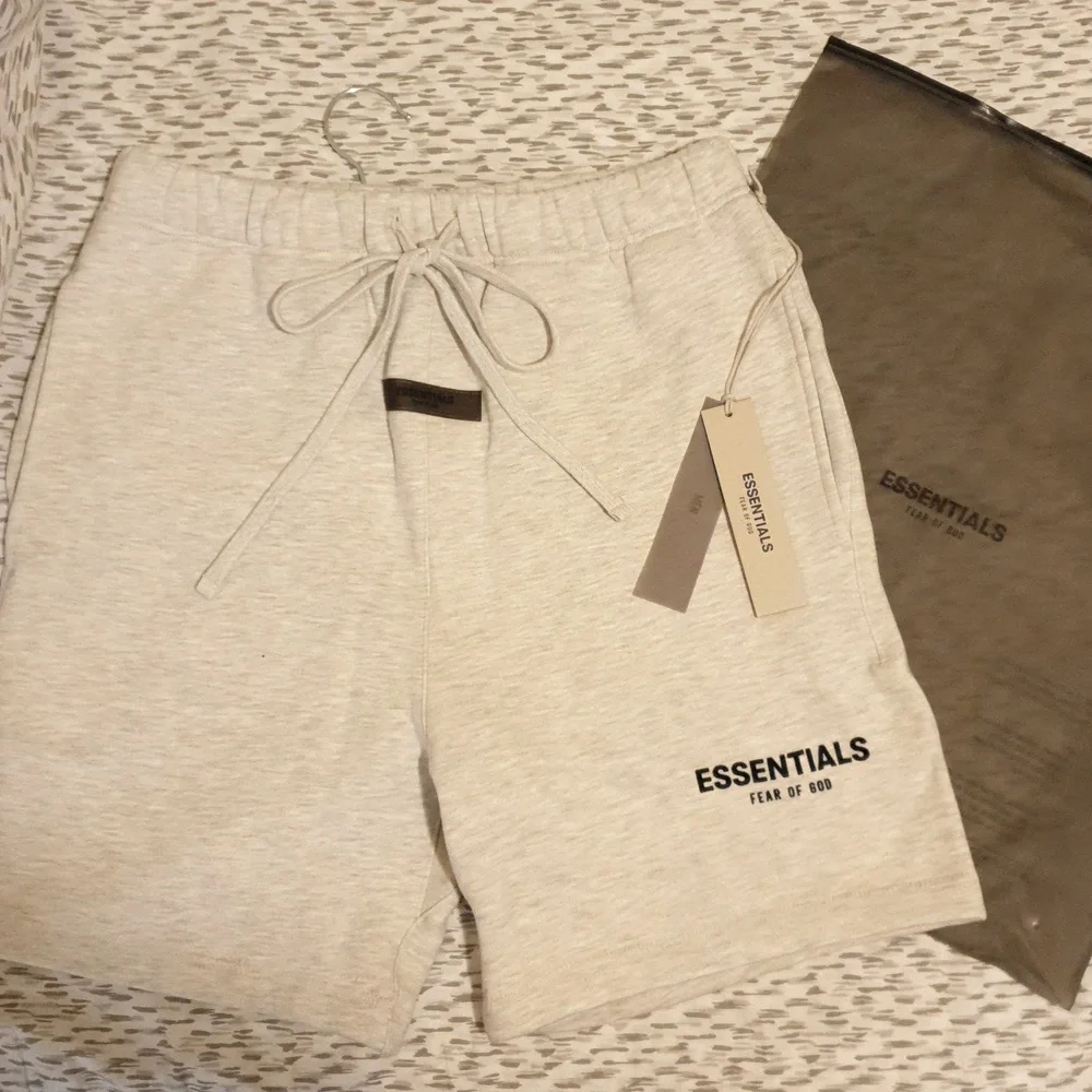 Essentials Light Oatmeal Drawstring Shorts - Picture 4 of 4